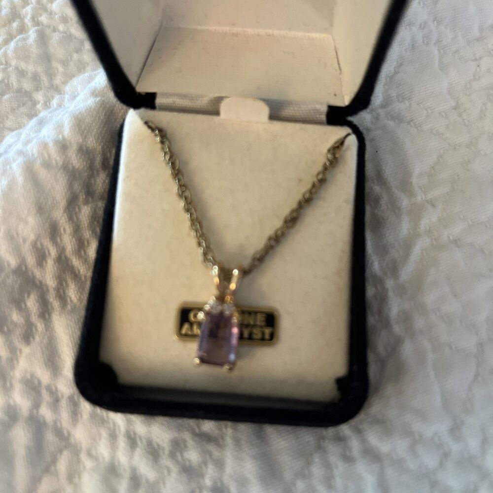New Vintage Genuine Amethyst Pendant Chain